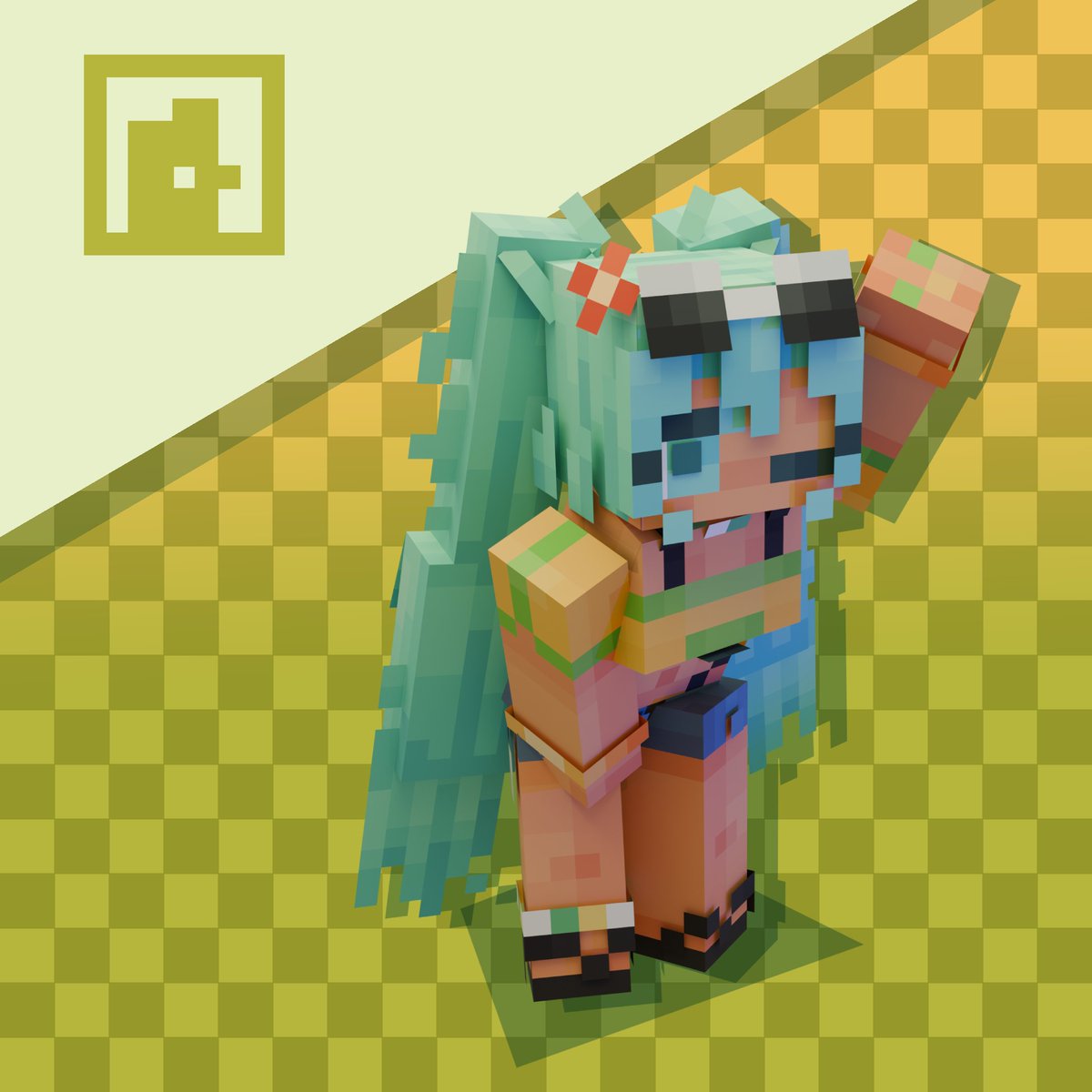 PolloComun's tweet image. Brazilian miku 🇧🇷

#Minecraft #hatsunemiku