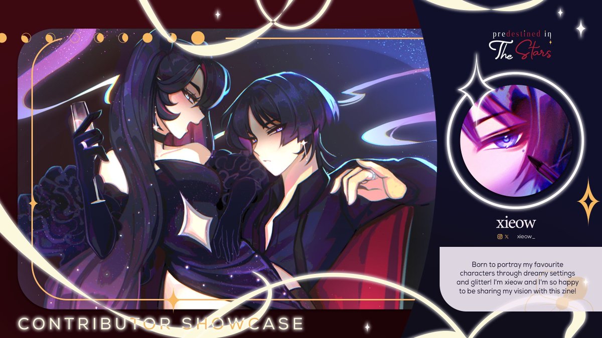🐳 ✨CONTRIBUTOR SPOTLIGHT ☂️ 🔮

“Born to portray my favourite characters through dreamy settings and glitter! I'm xieow and I'm so happy to be sharing my vision with this zine!”

Shine on <a href="/xieow_/">albedo @ cms / zines</a>, our Page Artist! Visioning the affections and glitters! 🌟🌟

#Chilumi #Scaramona