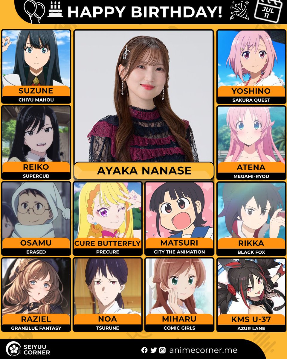 Happy 31st birthday Ayaka Nanase! 🎉

Let's wish her all the best <a href="/_ayaka_nanase/">七瀬 彩夏</a> 

#AyakaNanase #七瀬彩夏