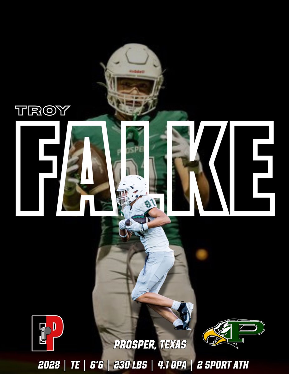 Elite Prospects🚨 (@_eliteprospects) on Twitter photo 2028 ATH Troy Falke (<a href="/TroyFalke/">Troy Falke</a>) is a rare matchup problem.
6’6”, 230 lbs | TE/RHP | Prosper HS
💪 Big frame, strong hands, multi-sport athleticism
🔥 Just earned a big write-up from <a href="/sixstarfootball/">Six Star Football | PLUS+</a> after showing out at Vandy’s camp.
📈 Stock rising fast.
#TXHSFB 2028 ATH Troy Falke (<a href="/TroyFalke/">Troy Falke</a>) is a rare matchup problem.
6’6”, 230 lbs | TE/RHP | Prosper HS
💪 Big frame, strong hands, multi-sport athleticism
🔥 Just earned a big write-up from <a href="/sixstarfootball/">Six Star Football | PLUS+</a> after showing out at Vandy’s camp.
📈 Stock rising fast.
#TXHSFB