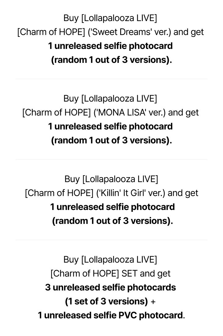 J-HOPE Charm of HOPE ロラパルーザライブ 購入特典 トレカ Lollapalooza LIVE ] BTS j-hope - Charm of HOPE (SET)