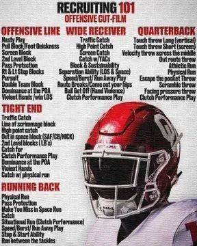 RecruitingWins (@recruitingwins) on Twitter photo OFFENSIVE RECRUITS: You will need to have these clips FIRST in your FILM, showing your BEST positional attributes. These clips will help answer the questions about your skills, factors, and ability to play the position.
~ via <a href="/JR_Sandlin/">Coach J.R. Sandlin</a> OFFENSIVE RECRUITS: You will need to have these clips FIRST in your FILM, showing your BEST positional attributes. These clips will help answer the questions about your skills, factors, and ability to play the position.
~ via <a href="/JR_Sandlin/">Coach J.R. Sandlin</a>