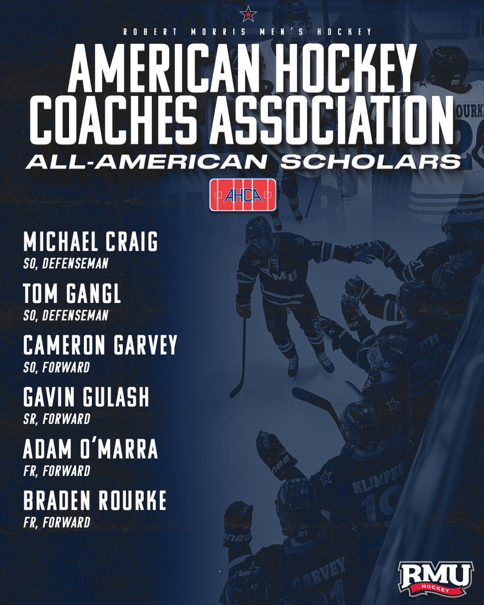 Congrats to Michael, Tom, Cameron, Gavin, Adam and Braden on earning AHCA All-American Scholar Honors👏 

📰: shorturl.at/QqodE 

#BobbyMo
