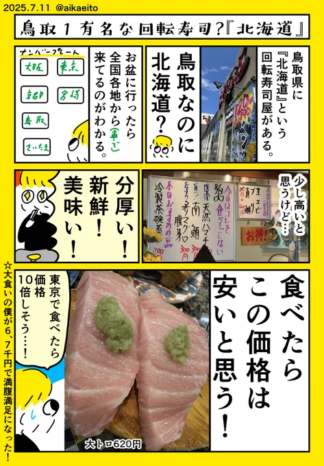 鳥取1有名な回転寿司?『北海道』 