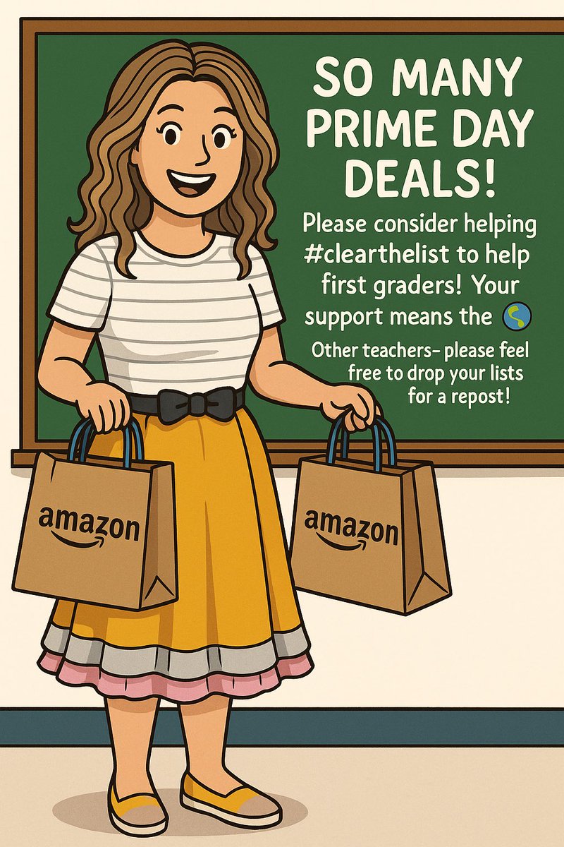 Teachers- drop your lists and I’ll share!! 

✏️ I’m a first grade teacher getting ready to start my 17th year of teaching!  I’d be so appreciative of any help to #clearthelist to get
🖍️Crayons
🏈 Recess toys
📚 Books and more

If you 👀 this, plz repost!
amazon.com/hz/wishlist/ls…