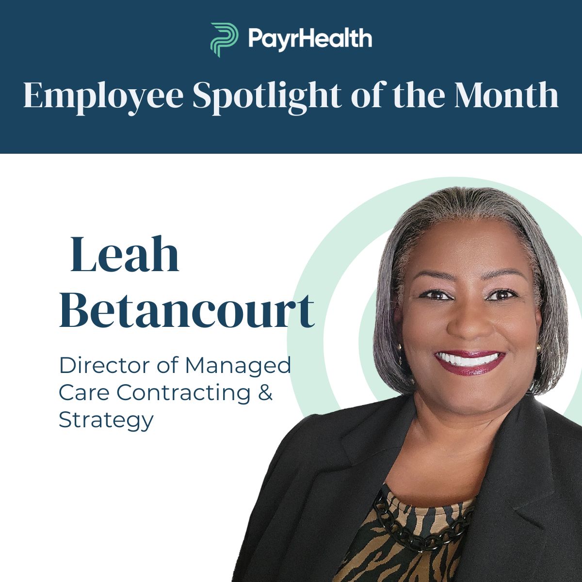 ✨ Employee Spotlight: Leah Betancourt, Director of Managed Care Contracting &amp; Strategy
From Fortune 500 roles to PayrHealth, Leah’s path is all about impact.
➡️ “We get to build and perfect the process.”
🛳️ Lifelong cruiser
🌍 Global connector
#EmployeeSpotlight #PayrHealth