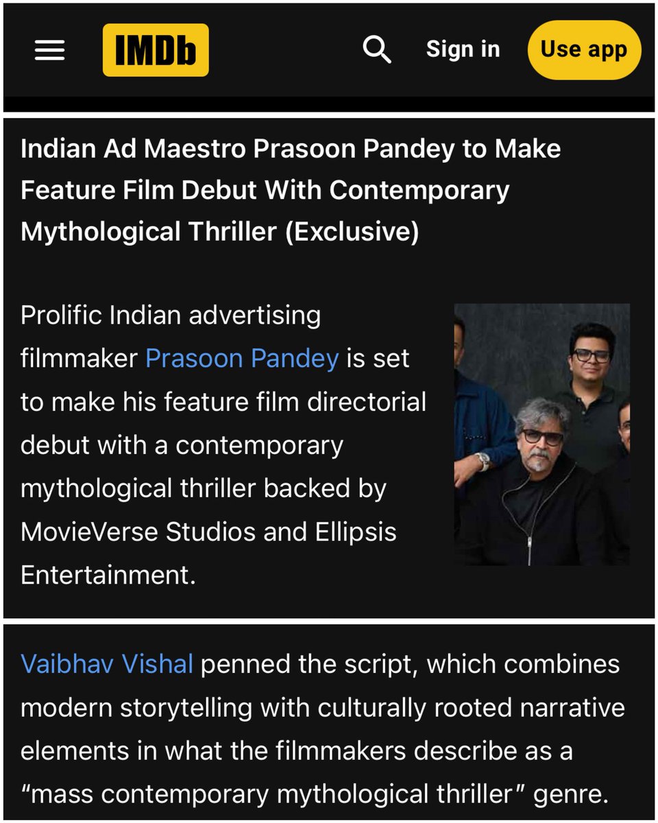 Vaibhav Vishal (@ofnosurnamefame) on Twitter photo Writing the first film of Indiaās favourite adman Prasoon Pandey, itās a mighty honour sitting on the Sharmain ka sofa, sir! And thank you for the opportunity, <a href="/atulkasbekar/">atul kasbekar</a>. Writing the first film of Indiaās favourite adman Prasoon Pandey, itās a mighty honour sitting on the Sharmain ka sofa, sir! And thank you for the opportunity, <a href="/atulkasbekar/">atul kasbekar</a>.