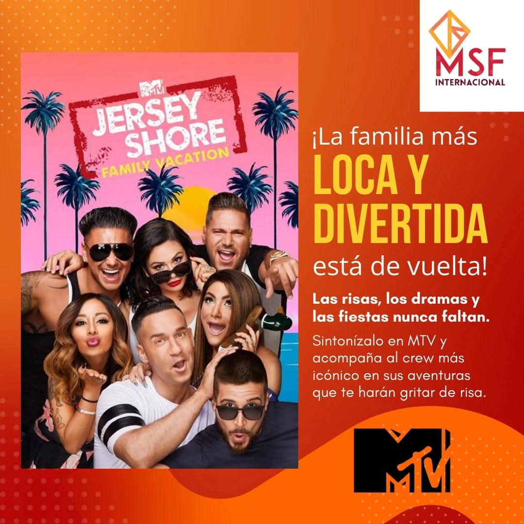 MSFInterna84366's tweet photo. 🎉 ¡La familia más loca y divertida está de vuelta! 🕺
Las risas, los dramas y las fiestas nunca faltan. ¡No te puedes perder Jersey Shore Family Vacation! 
🕘 9:05 PM | ¡Solo por MTV!
#JerseyShore #MTV #Fiesta #Diversión #familialoca https://t.co/86FNYsk8Hl