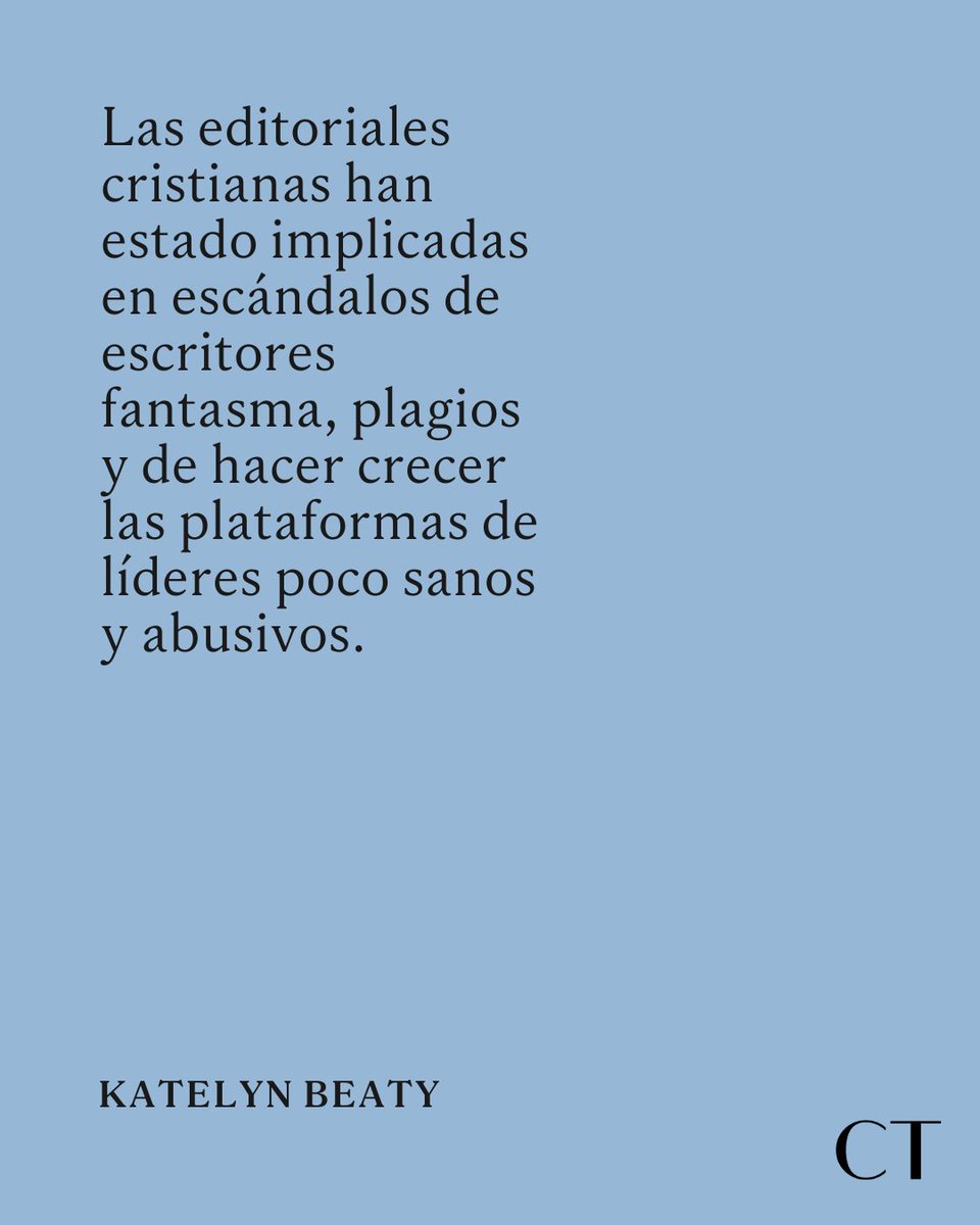 CT_enespanol's tweet image. Las editoriales cristianas se han visto implicadas en escándalos relacionados con la escritura fantasma, el plagio y el uso de plataformas para ciertos líderes, escribe @KatelynBeaty, editora de @BrazosPress.
Lee el artículo completo 👉chrst.today/4lrDvSi