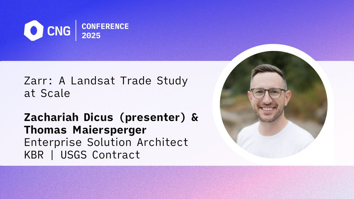 cloudnativegeo's tweet image. 🆕 #CNG2025 session recording
Watch Zachariah Dicus' talk on migrating @USGSLandsat data from @cogeotiff to the @zarr_dev format; based on a USGS study, Zarr shows potential for storage efficiency
▶️ youtu.be/CUPJ48LbCX8