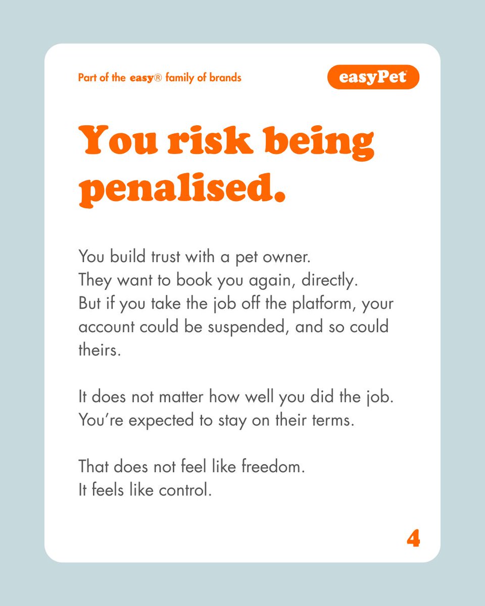 easyPet.care is transforming pet care – no commissions, no booking fees, no interference. Just more choice for owners and full earnings for carers. 🐾

Find out more 👉 easypet.care
