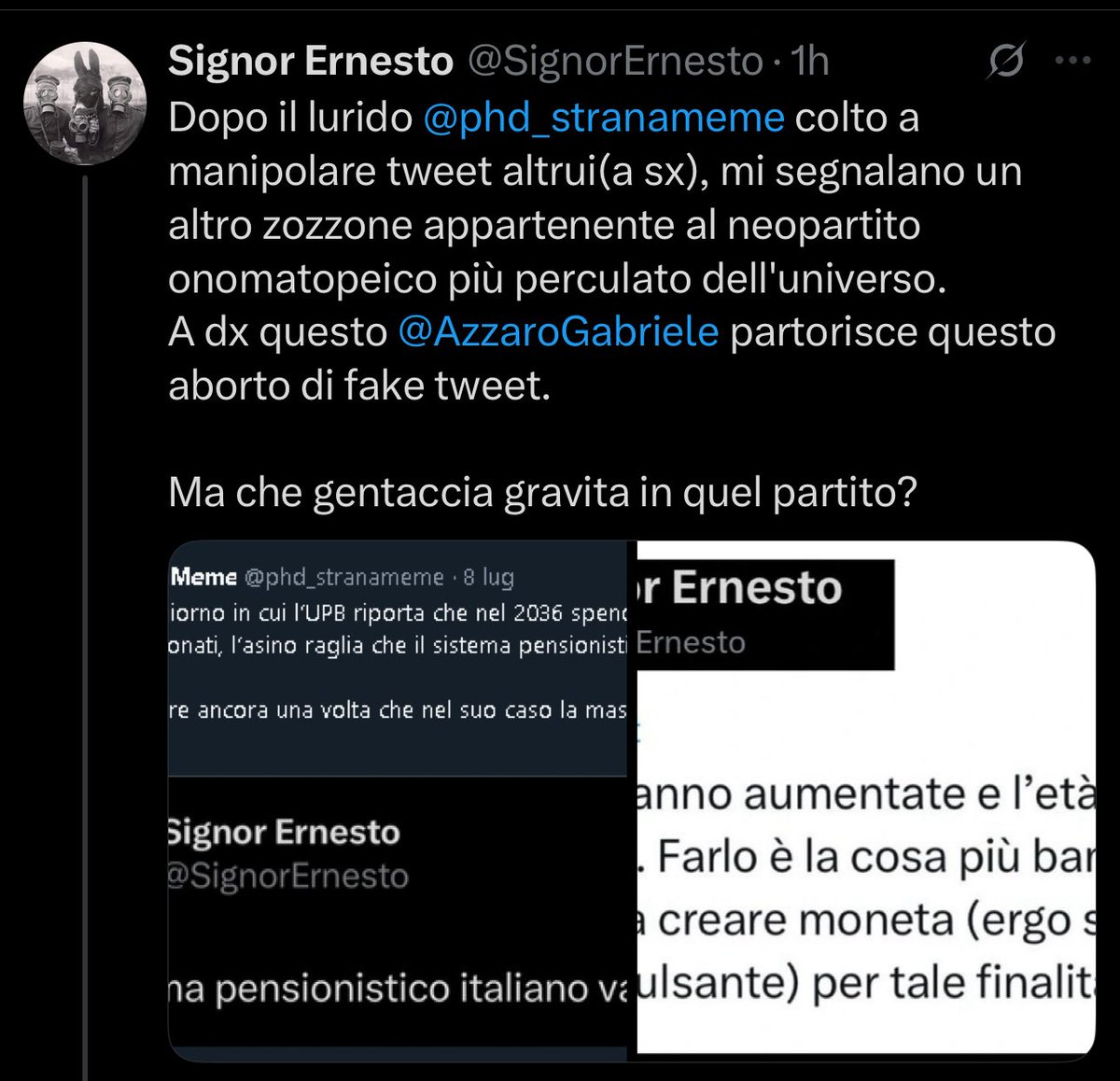 Ma questo ancora si sta lagnando?

1) per quanto tu possa frignare, non ho manipolato niente e la tua figura color gianduia rimane lì.
2) fatti una vita.