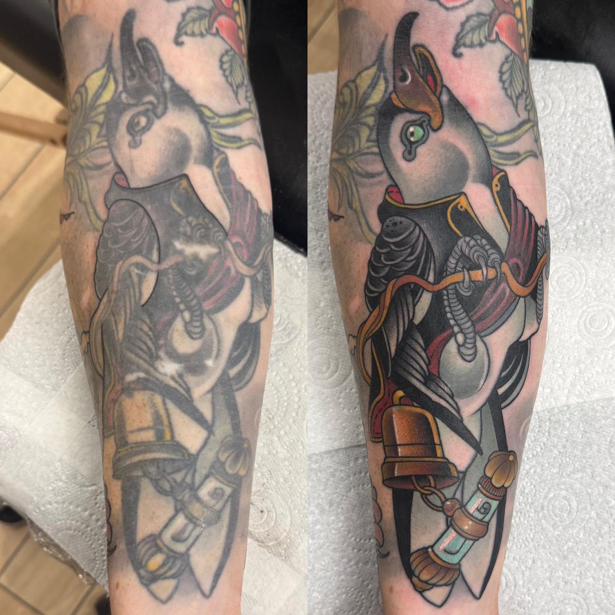Skiddler's tweet image. Old work of mine healed terribly all those years ago so I'm in the process of having my sleeve redone by the GOAT @BabaKnowles (instagram.com/babyknowles?ig…)
First bits done over the last two days