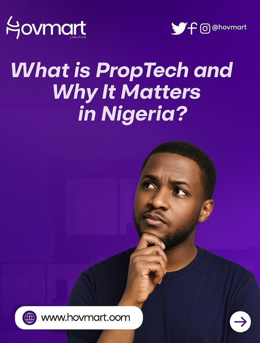 Hovmart_'s tweet image. You&apos;ve heard the word PropTech before...
But what does it really mean?
And why should you care — especially if you&apos;re trying to rent, buy, or sell property in Nigeria?
Let’s break it down 🧵