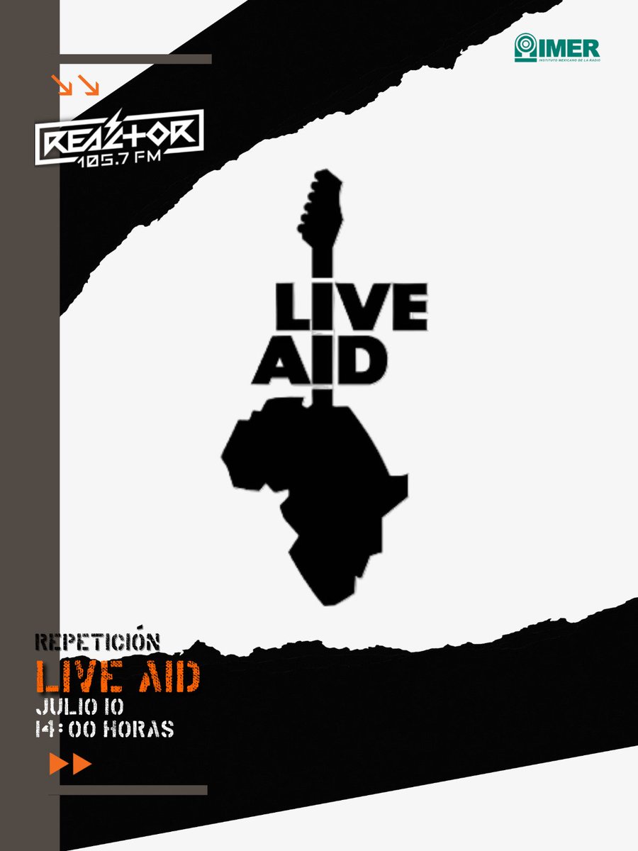 Esta semana en los especiales de Reactor vamos a recordar el LIVE AID, un concierto masivo que dio origen al Día Internacional del Rock 🎸🤘

No se lo pierdan este jueves a las 14 horas, con <a href="/padarevolver/">Cristian Padilla</a>, <a href="/IsmaelFiloso/">Isma</a> y <a href="/castillof63/">Felipe 👻</a>

#GeneraciónR