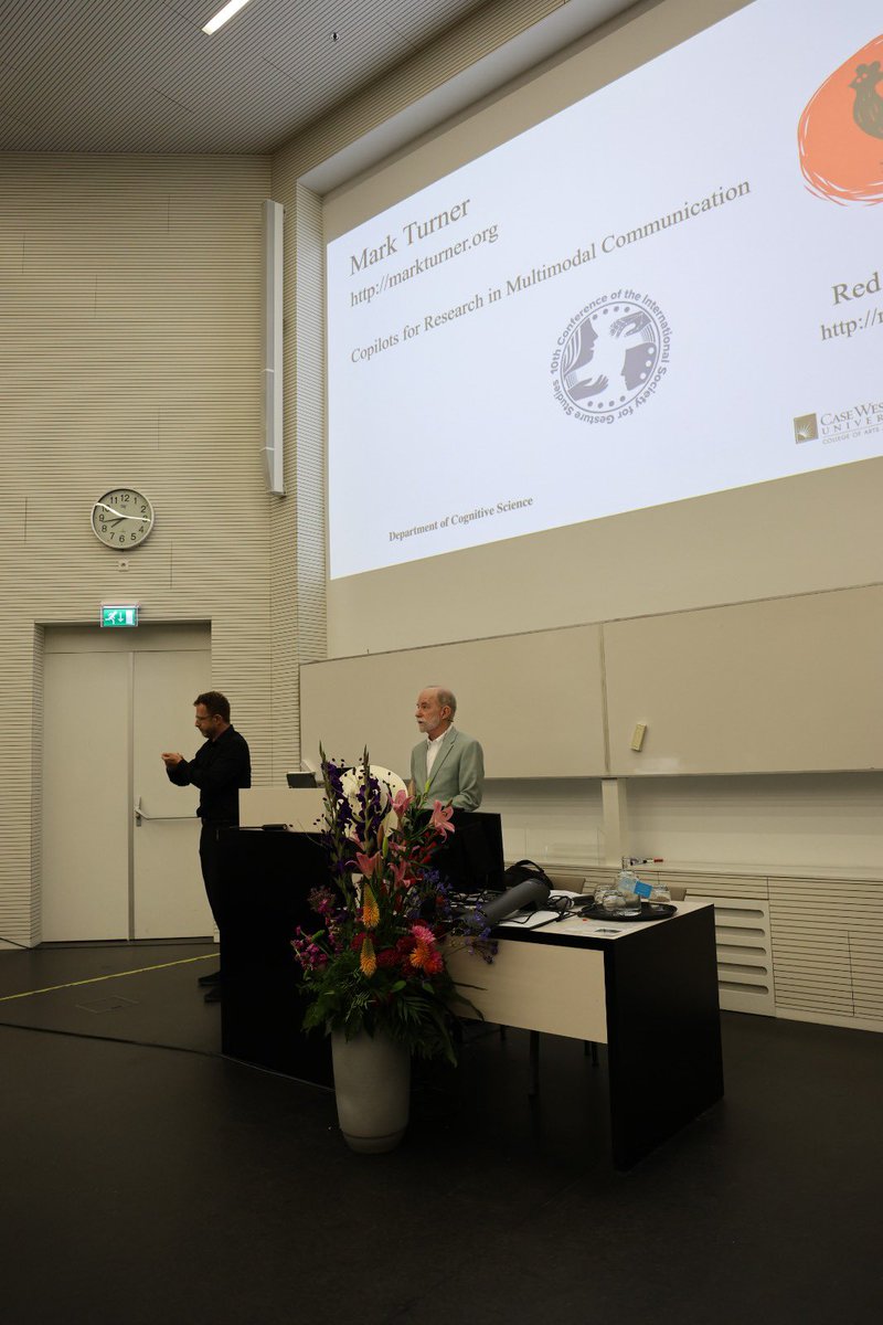 isgs2025's tweet image. Day 2 of #ISGS2025 continues with Mark Turner’s keynote on copilot’s for research in multimodal communication