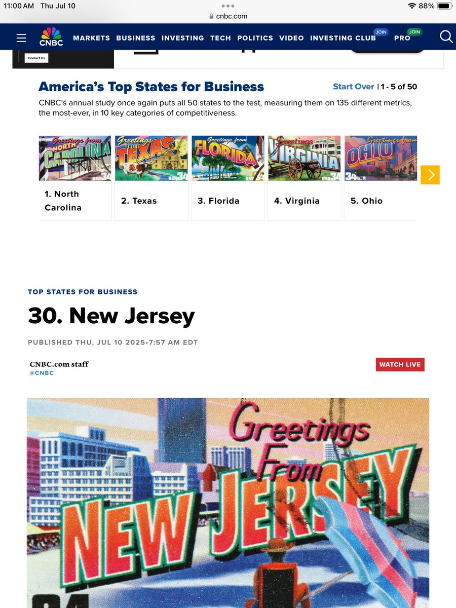 Spitch_1's tweet photo. @GovMurphy how did you allow NJ to drop further from a 2024 rank of 25 to a 2025 new low of 30?  You FAIL
- economy 31 (C-)
- business friendliness 49 (F)
- cost of living 37 (D+)

@Jack4NJ  how will you fix this mess? https://t.co/Zi6sE4sjt9