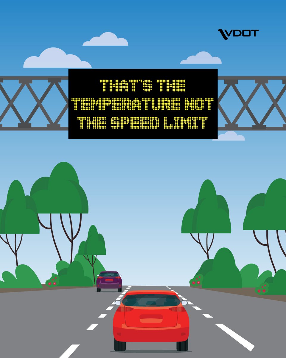 VaDOTFRED's tweet image. Don't let the heatwaves🥵 of summer get to you. Obey the posted speed limit! #SlowDown