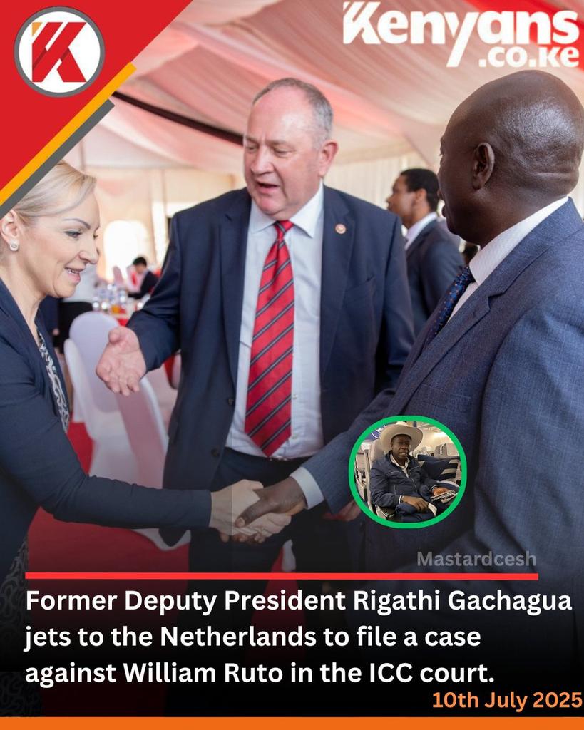 BREAKING  🚨 

Rigathi Gachagua files a case at the ICC against President William Ruto.