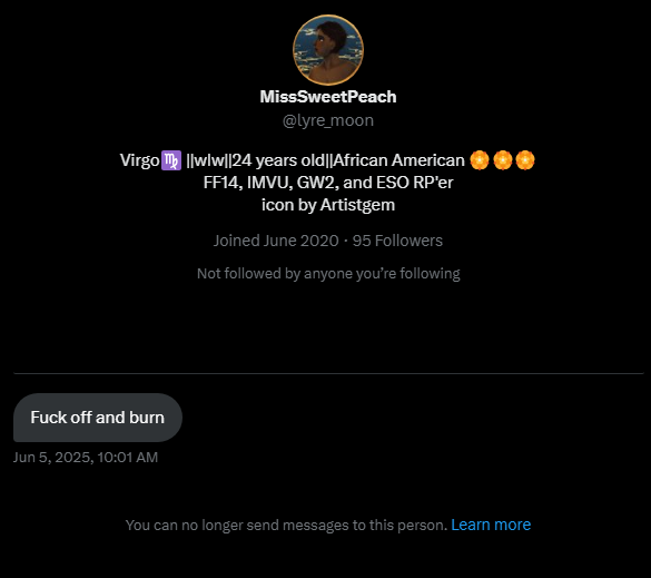 saphelii's tweet photo. Not sure who this person is or who pissed on their pancakes, but apparently they don't like me... for... reasons? I got nothing. https://t.co/HEGfM1OzhE