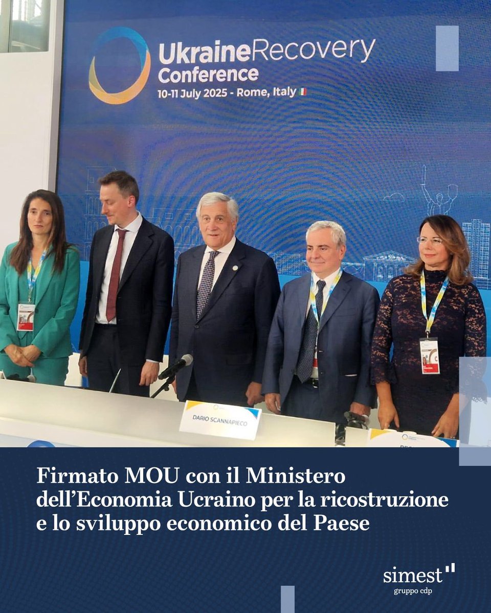SIMEST (@simest_it) on Twitter photo In occasione della #URC2025, l’Amministratore Delegato di #SIMEST, <a href="/R_CorradiniD/">Regina Corradini D'Arienzo</a> ha sottoscritto questa mattina, con il #MinisterodellEconomiaucraino, e insieme a <a href="/GruppoCDP/">Cassa Depositi e Prestiti</a> e <a href="/SACEgroup/">SACE</a>, un Memorandum of Understanding a supporto della ricostruzione e dello sviluppo economico In occasione della #URC2025, l’Amministratore Delegato di #SIMEST, <a href="/R_CorradiniD/">Regina Corradini D'Arienzo</a> ha sottoscritto questa mattina, con il #MinisterodellEconomiaucraino, e insieme a <a href="/GruppoCDP/">Cassa Depositi e Prestiti</a> e <a href="/SACEgroup/">SACE</a>, un Memorandum of Understanding a supporto della ricostruzione e dello sviluppo economico