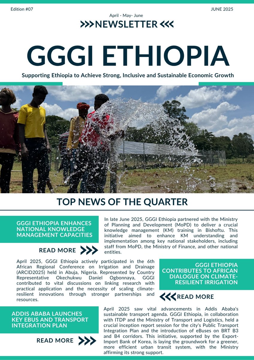 Q2 2025 Newsletter is LIVE! 🌿
Discover how GGGI Ethiopia is advancing #GreenGrowth &amp; #ClimateAction through strategic partnerships, impactful projects &amp; capacity buildings.
Check it out in the link below! 👇
mailchi.mp/gggi.org/gggi-… 
#GGGI #Ethiopia #SDGs
<a href="/gggi_hq/">GGGI</a> <a href="/GGGIAfrica/">GGGI_Africa</a>