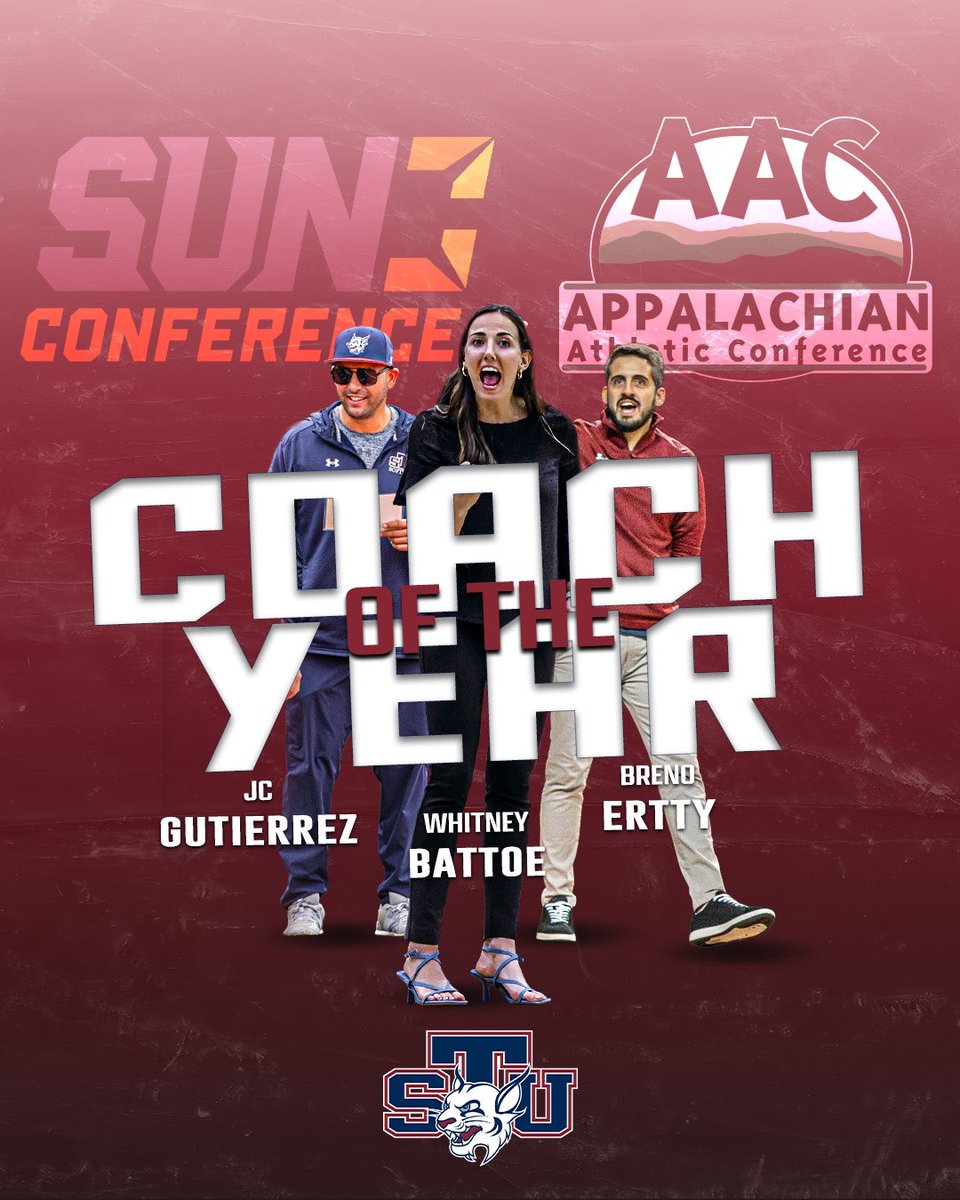 STU_Athletics's tweet image. We continue our look back at the 2024-25 academic year by highlighting our 21 Conference Major Award Winners, featuring:
1️⃣7️⃣ Student-Athletes
3️⃣ Coaches
1️⃣ Athletic Trainer
3 students earned 2 awards with 1 coach garnering 2 for 2️⃣5️⃣ total from @SunConference & @AACsports