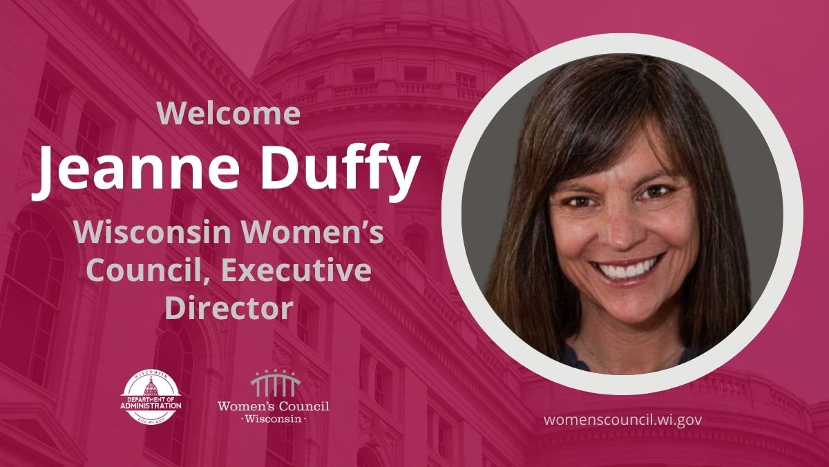 WisconsinDOA's tweet image. Join us in welcoming Jeanne Duffy as the new Executive Director of the Wisconsin Women's Council! Including her public service career, Jeanne brings 30 years of experience to the Council. Click here to learn more: shorturl.at/fSk7w