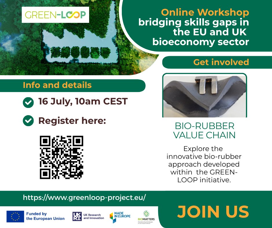 Horizon EU Green-Loop (@heugreenloop) on Twitter photo ♻️3.2M tonnes of tyres go to waste each year in Europe.
Join us on Wed, July 16 to see how
<a href="/HEUGreenLoop/">Horizon EU Green-Loop</a> gives them new life in construction!
Register here: freeonlinesurveys.com/s/Zxfs5buK
With <a href="/kemijski/">Kemijski inštitut</a> <a href="/ZAG_Slovenia/">ZAG</a> <a href="/iris_rd/">IRIS Technology Solutions</a> <a href="/RWTH/">RWTH Aachen</a> <a href="/AxiaInnovation/">AXIA Innovation GmbH</a> <a href="/aimenct/">AIMEN Centro Tecnológico</a> <a href="/NCCUKinfo/">NCC - Innovating for Industry</a> <a href="/BristolUni/">University of Bristol</a> ♻️3.2M tonnes of tyres go to waste each year in Europe.
Join us on Wed, July 16 to see how
<a href="/HEUGreenLoop/">Horizon EU Green-Loop</a> gives them new life in construction!
Register here: freeonlinesurveys.com/s/Zxfs5buK
With <a href="/kemijski/">Kemijski inštitut</a> <a href="/ZAG_Slovenia/">ZAG</a> <a href="/iris_rd/">IRIS Technology Solutions</a> <a href="/RWTH/">RWTH Aachen</a> <a href="/AxiaInnovation/">AXIA Innovation GmbH</a> <a href="/aimenct/">AIMEN Centro Tecnológico</a> <a href="/NCCUKinfo/">NCC - Innovating for Industry</a> <a href="/BristolUni/">University of Bristol</a>