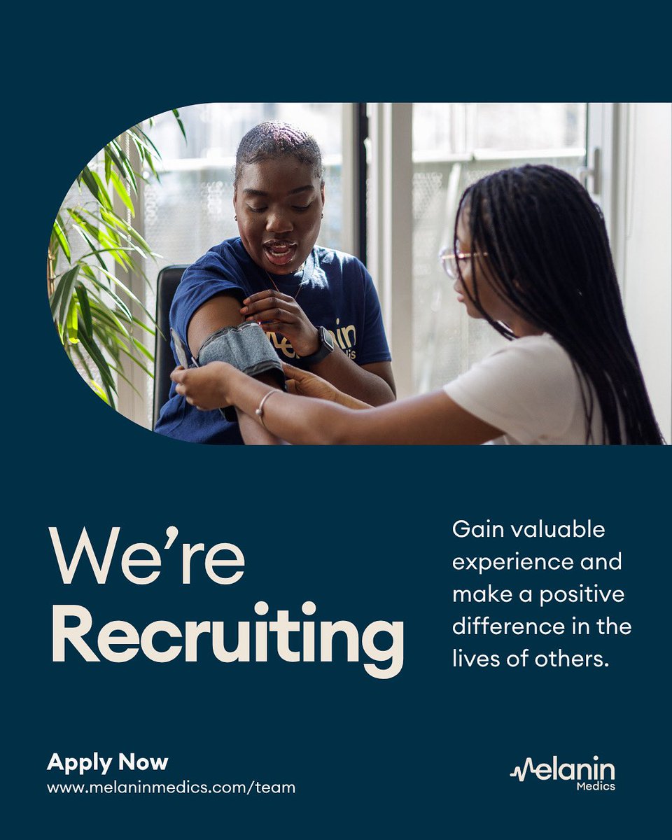 We are recruiting and the deadline is fast approaching ! 
Deadline: 14th of July 2025 at 11:59pm

We’re expanding our team and are looking for passionate individuals who are committed to advancing healthcare and championing diversity in the field.

🔗 melaninmedics.com/team