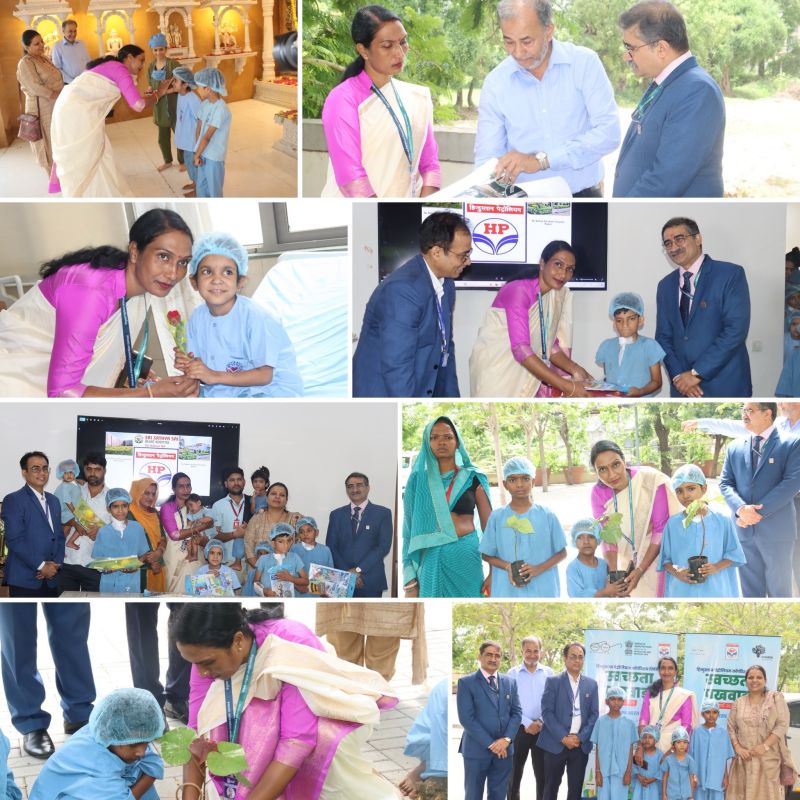 HPCL's tweet photo. Touching Hearts, Transforming Lives

Ms. Sharda Singh Kharwar, Independent Director of our Corporation visited Sri Sathya Sai Heart Hospital, Ahmedabad, accompanied by a team of senior officials, CGM- Retail, North West Zone, Shri Subhendu Mohanty and GM (I/c) - CSR & PRCC, Shri Anupam Tiwari.

This significant visit marked her first interaction with the beneficiaries of our #CSR Project #DilWithoutBill. 

Today's coincidence with auspicious #GuruPurnima strengthens our stakeholders engagement and commitment towards society. As we observe #SwachhataPakhwada 2025, sindoori saplings were also planted as commitment to #EkPedMaaKeNaam in the hospital premises to spread the message on Swachhata.

#HPCL #DeliveringHappiness