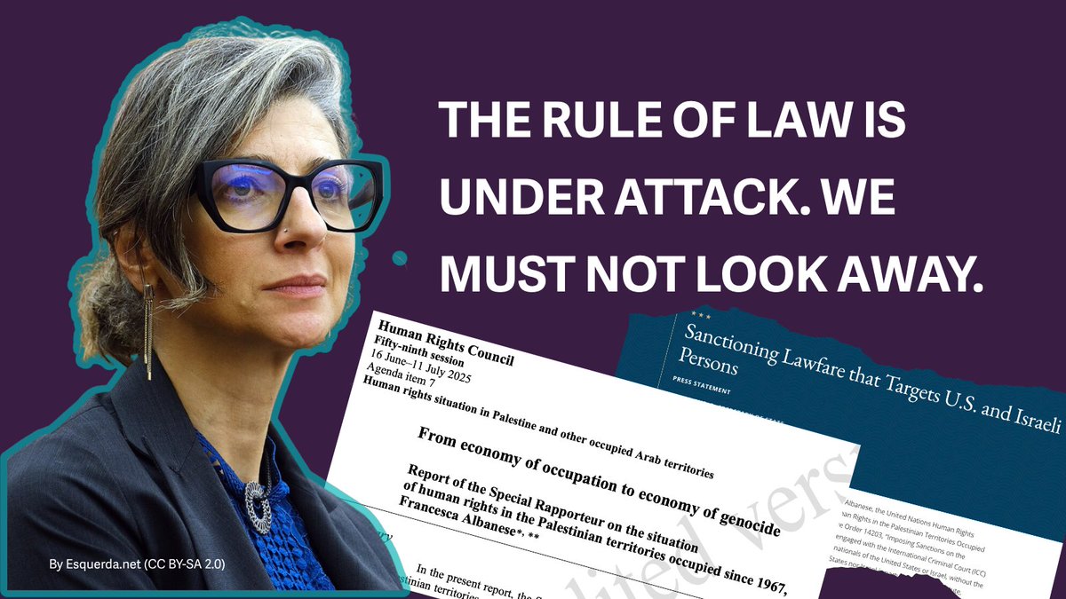 FIDH (@fidh_en) on Twitter photo 🚨 FIDH condemns the #US government's <a href="/StateDept/">Department of State</a> punitive sanctions against UN Special Rapporteur on the Occupied #Palestinian Territory, <a href="/FranceskAlbs/">Francesca Albanese, UN Special Rapporteur oPt</a>. This is an attack on #internationallaw, the #UnitedNations, and on every victim who dares to pursue justice and accountability. 🚨 FIDH condemns the #US government's <a href="/StateDept/">Department of State</a> punitive sanctions against UN Special Rapporteur on the Occupied #Palestinian Territory, <a href="/FranceskAlbs/">Francesca Albanese, UN Special Rapporteur oPt</a>. This is an attack on #internationallaw, the #UnitedNations, and on every victim who dares to pursue justice and accountability.