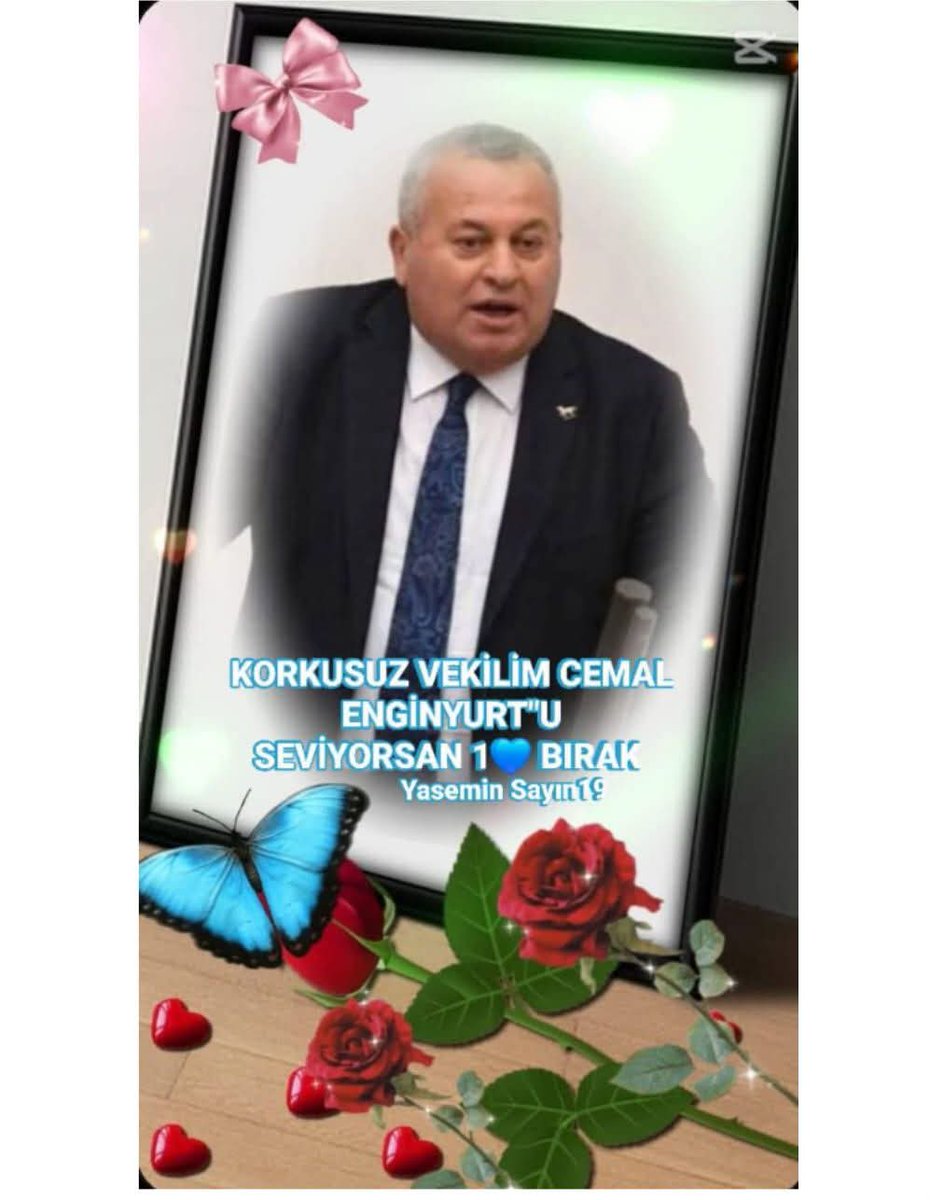 KORKUSUZ VEKİLİM CEMAL ENGİNYURT"U SEVİYORSAN 1💙BIRAK.

İLK 💙 BENDEN GELSİN.