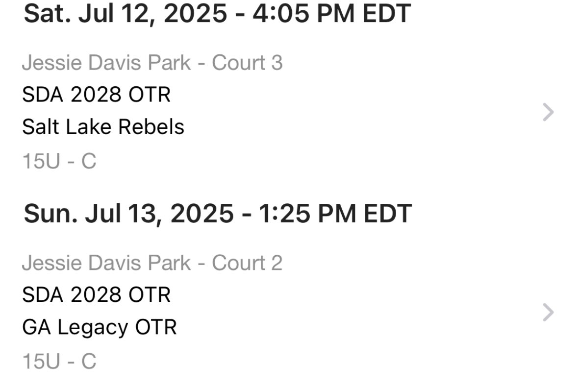 SDA Basketball (@hawkssda) on Twitter photo SDA 2028 LIVE PERIOD SCHEDULE
Coaches we will be at <a href="/OTRHoops/">On the Radar Hoops Events</a>
<a href="/TaiYoungHoops/">Tai Young</a> <a href="/KyleSandy355/">Kyle Sandy</a> SDA 2028 LIVE PERIOD SCHEDULE
Coaches we will be at <a href="/OTRHoops/">On the Radar Hoops Events</a>
<a href="/TaiYoungHoops/">Tai Young</a> <a href="/KyleSandy355/">Kyle Sandy</a>