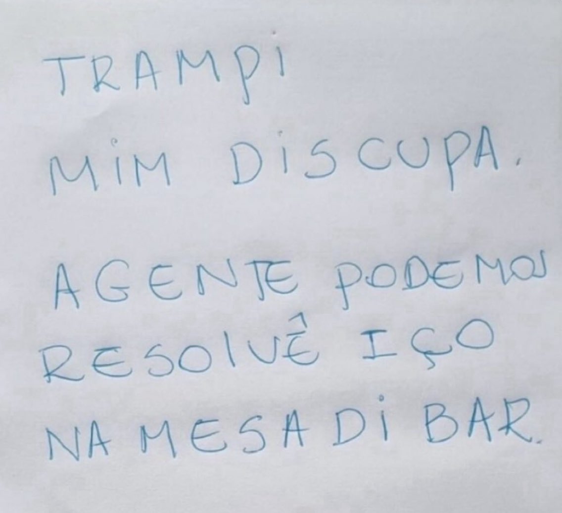 ATENÇÃO: Acaba de vazar a resposta oficial do desgoverno presidiário ao presidente Donald Trump. A carta foi redigida após três Brahma, um torresmo e duas doses de Pitú.