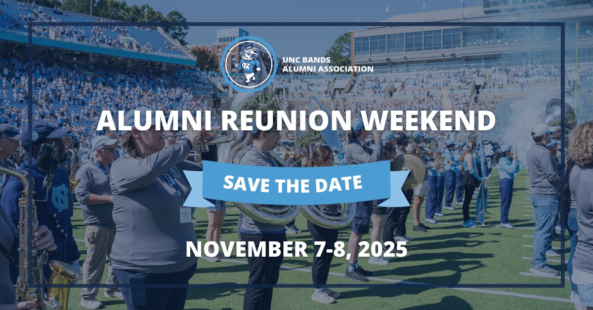 📆 Save the Date: Our Annual UNCBAA Alumni Reunion Weekend is set for November 7–8, 2025 — and you’re invited! 🏈🐏

More details coming soon, but trust us, you won’t want to miss the music, the memories &amp; the march back to Chapel Hill. 🥁🎺 <a href="/UNC_Bands/">UNC Bands</a>