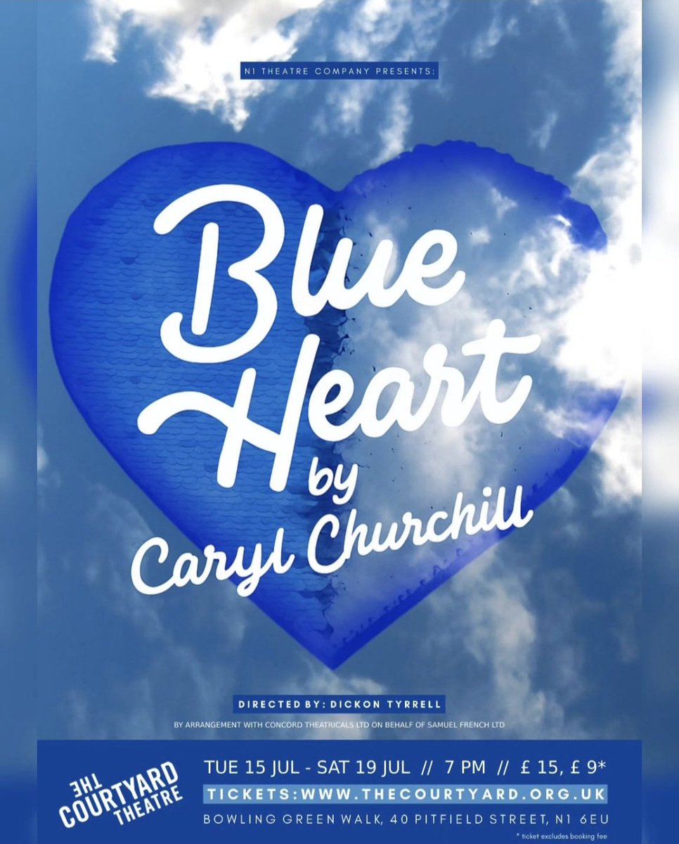 The Courtyard Theatre (@courtyardhoxton) on Twitter photo #NEXTWEEK N1 Theatre Company proudly presents ‘Blue Heart’ by Caryl Churchill. Directed by Dickon Tyrrell and performed by <a href="/CompanyCourt/">Court Theatre Training Company</a>'s final year undergrads of the BA (Hons) Acting degree.
Shows:
July 15th to July 19th 2025
Show starts: 7 pm
Tix:
seetickets.com/tour/blue-heart #NEXTWEEK N1 Theatre Company proudly presents ‘Blue Heart’ by Caryl Churchill. Directed by Dickon Tyrrell and performed by <a href="/CompanyCourt/">Court Theatre Training Company</a>'s final year undergrads of the BA (Hons) Acting degree.
Shows:
July 15th to July 19th 2025
Show starts: 7 pm
Tix:
seetickets.com/tour/blue-heart