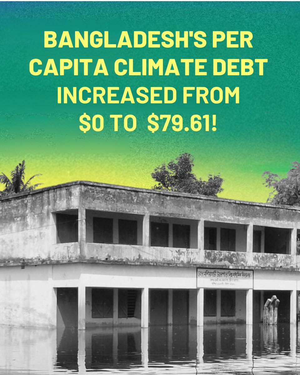 One thing is certain about 🇧🇩 –unprecedented level of climate debt is feeding the country's financial burden. Read details 👇 in an article published by <a href="/tcwsouthasia/">The Climate Watch</a> 
theclimatewatch.com/per-capita-deb…