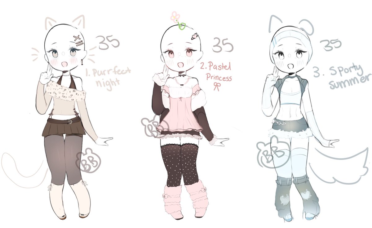 OUTFIT ADOPTS (Repost)
35usd each can be claimed through kofi below :)