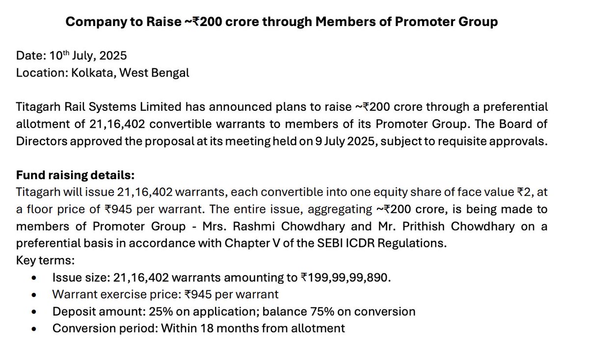 ye sahi h, 1200 me becha December me ab  950 me kharid lo wapas.
Neat 20% gain on 200 cr or 40crs in the pocket.
Bullish on Rail but not via eastern manufacturers :)