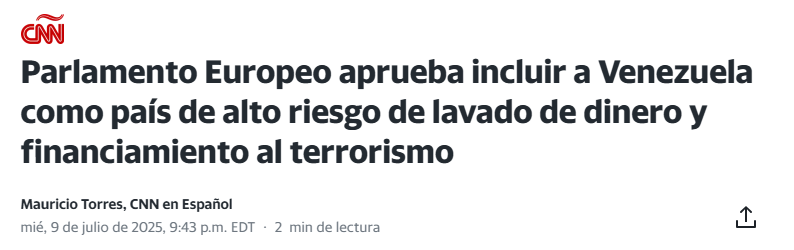 Ryan Berg, PhD (@ryanbergphd) on Twitter photo #Venezuela: The European Parliament has formally (and FINALLY) approved placing Venezuela on its high-risk list for money laundering due to the <a href="/NicolasMaduro/">Nicolás Maduro</a> regime's criminal nature.
The report below, nearly a decade old, explains why #Europe should have taken action long ago. #Venezuela: The European Parliament has formally (and FINALLY) approved placing Venezuela on its high-risk list for money laundering due to the <a href="/NicolasMaduro/">Nicolás Maduro</a> regime's criminal nature.
The report below, nearly a decade old, explains why #Europe should have taken action long ago.