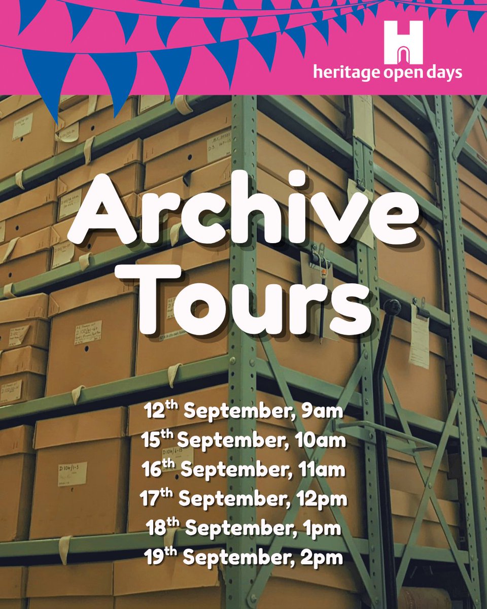 BucksArchives's tweet image. We're running a series of free tours for @heritageopenday! If you'd like to have a look at what we do behind the doors of the archive and see how we look after your heritage, book your space at heritageopendays.org.uk/submission-eve…