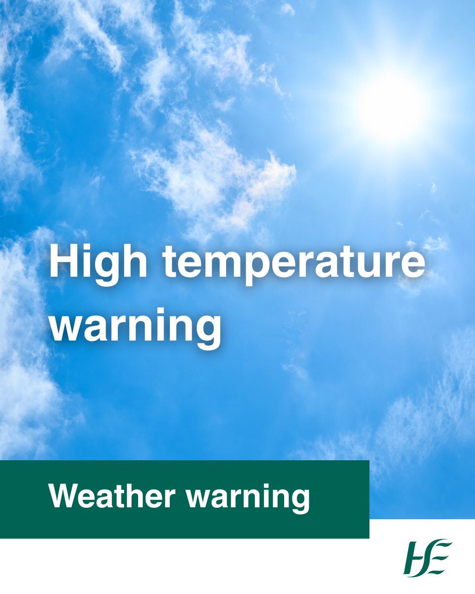 With a status yellow high temperature warning in place over the weekend, it’s important to watch out for signs of heat exhaustion or heat stroke. Make sure to:
✅Drink plenty of cold drinks, especially when exercising
✅Take cool baths or showers
✅ Wear light coloured, loose