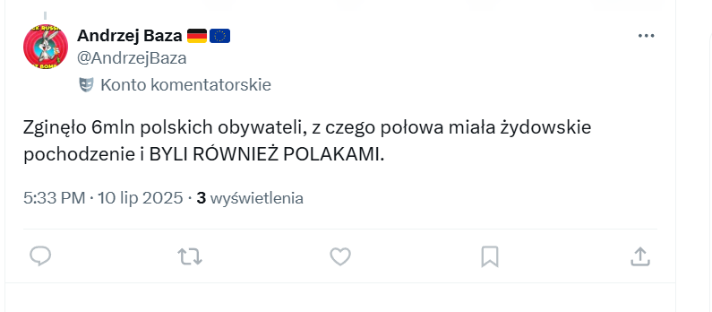 Tragedia edukacji m pewnie ofiara szkolnictwa gimnazjalnego. PIsze debil, ze że zginęli Zydzi , Zydzi, a potem mówi że są POlakami , więcej jest jeszcze takich idiotów?