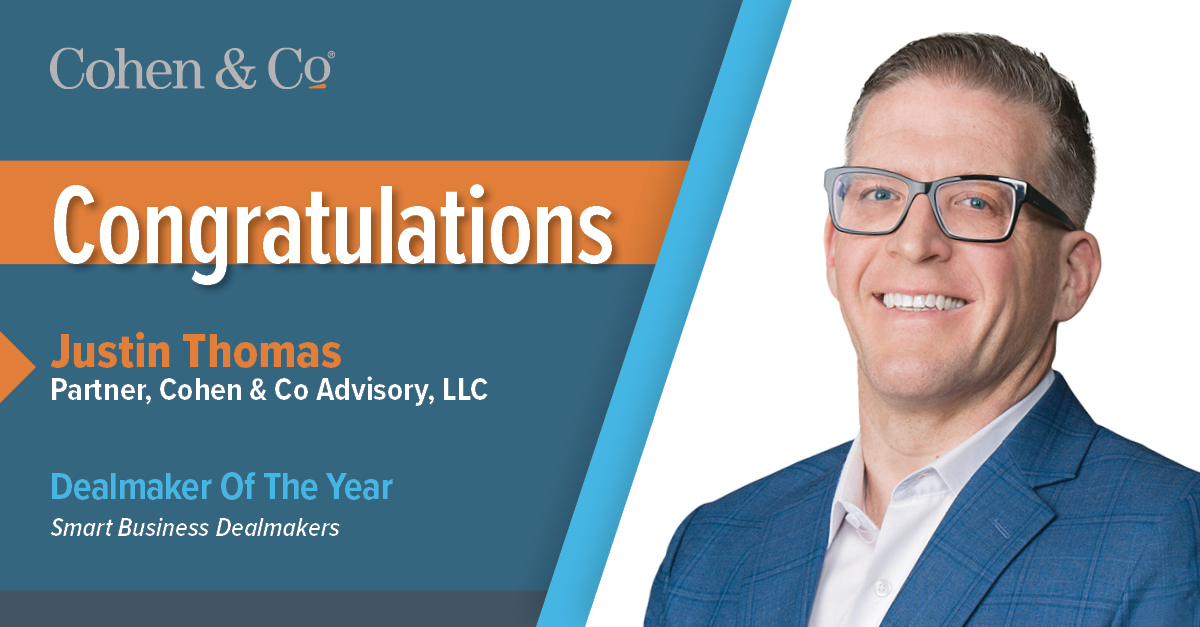 CohenCoNews's tweet image. Justin Thomas was recently honored at the @SBDealmakers Conference as a 2025 Dealmaker Of The Year! We applaud Justin’s accomplishments and impact on our firm and the greater business community. Learn more about all the honorees. smartbusinessdealmakers.com/articles/topic…
