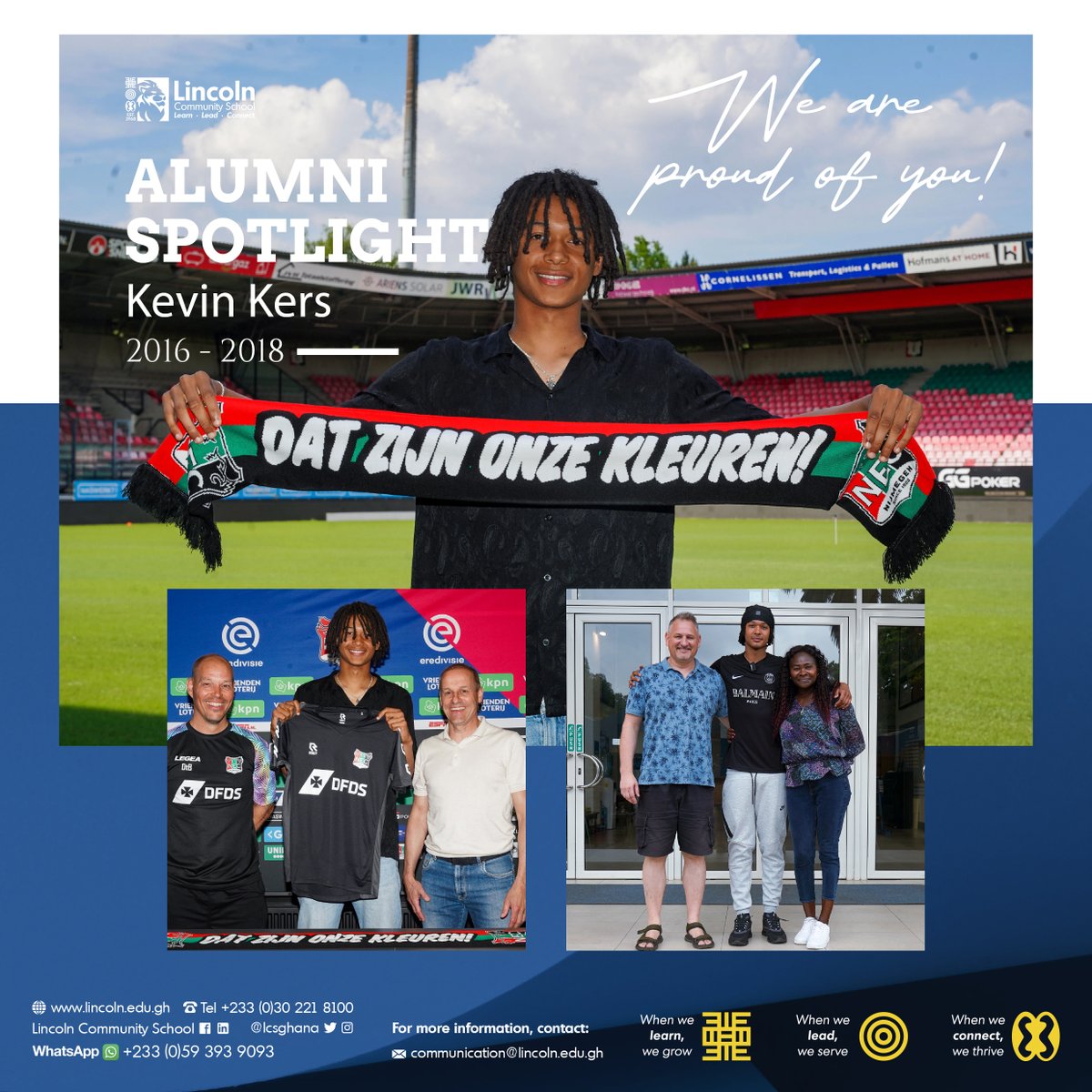 LCSGhana's tweet image. Thrilled to welcome back Kevin Kers, a professional footballer in the Netherlands &amp;amp; proud LCS alum (2016–2018). We caught up with Kevin about his journey from here to the professional arena, his cherished memories, &amp;amp; what LCS meant to his career. 
#LCSAlumni #Alumnispotlight