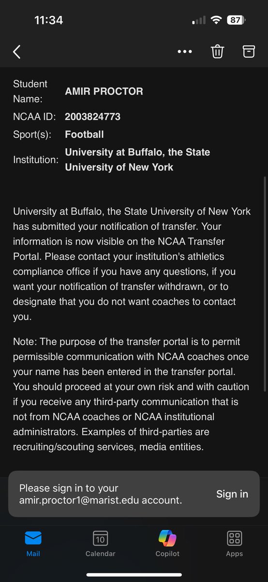 OFFICIALLY IN THE TRANSFER PORTAL !