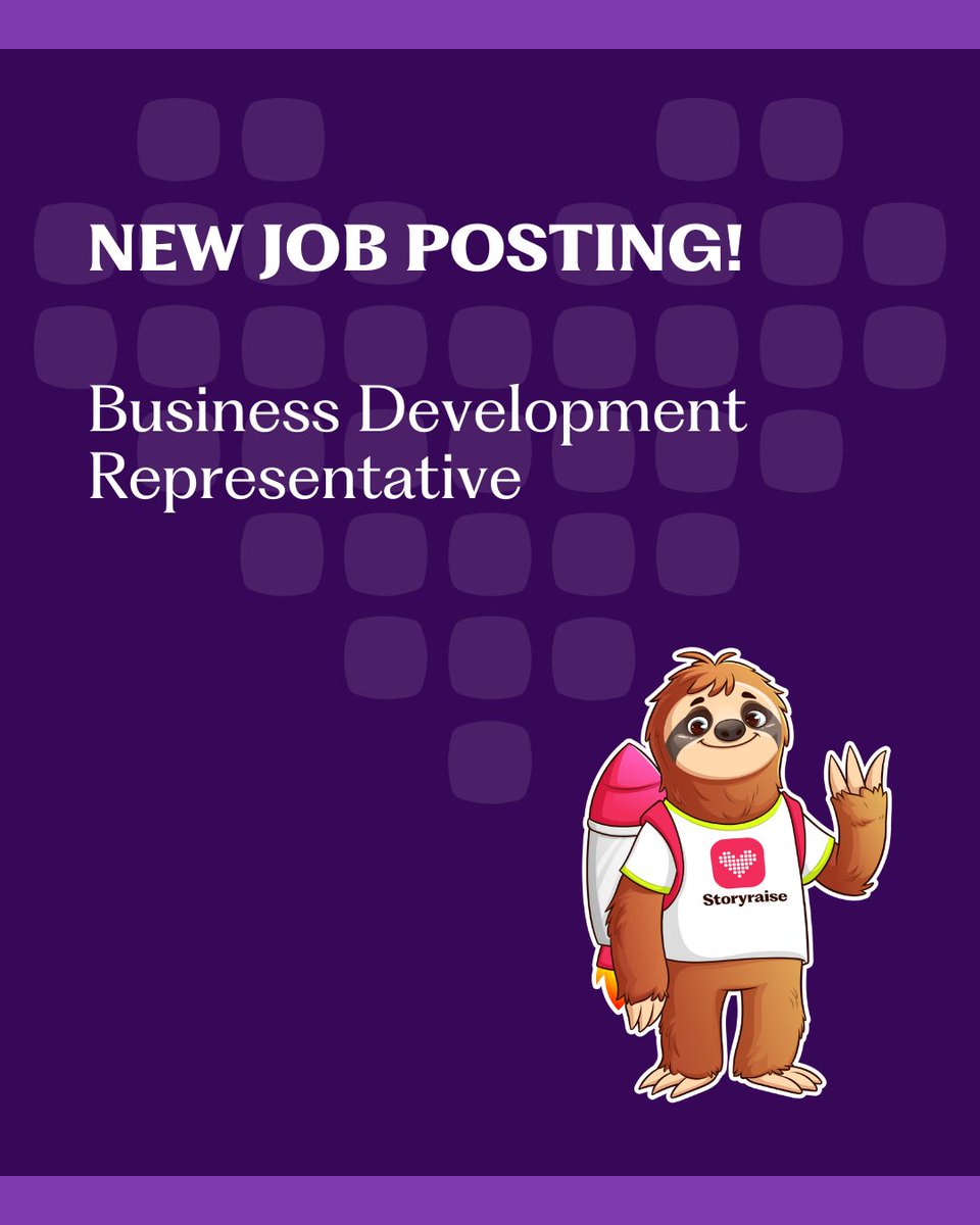 🚨 We’re hiring! 🚨

Storyraise is on the hunt for a Business Development Representative to help us connect with amazing nonprofits and show them how we’re using tech to do some serious good.

Learn more ➡️ hubs.li/Q03wF-V80