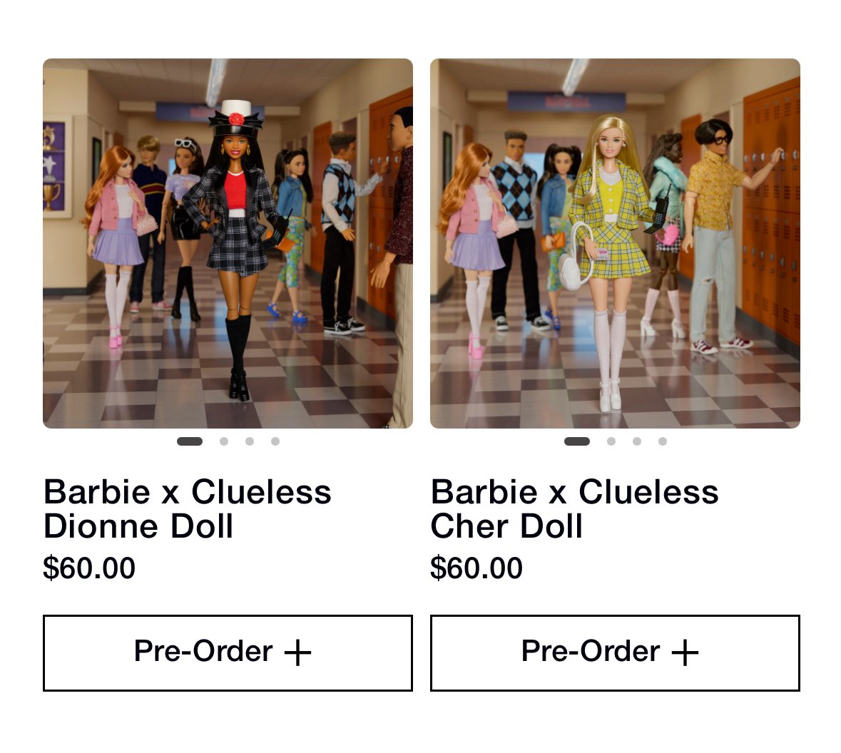 So the Barbie Clueless dolls are $54.97 each on Walmart, $55.99 each on Target, $59.40 on Amazon, &amp; $60.00 on Mattel Creations…