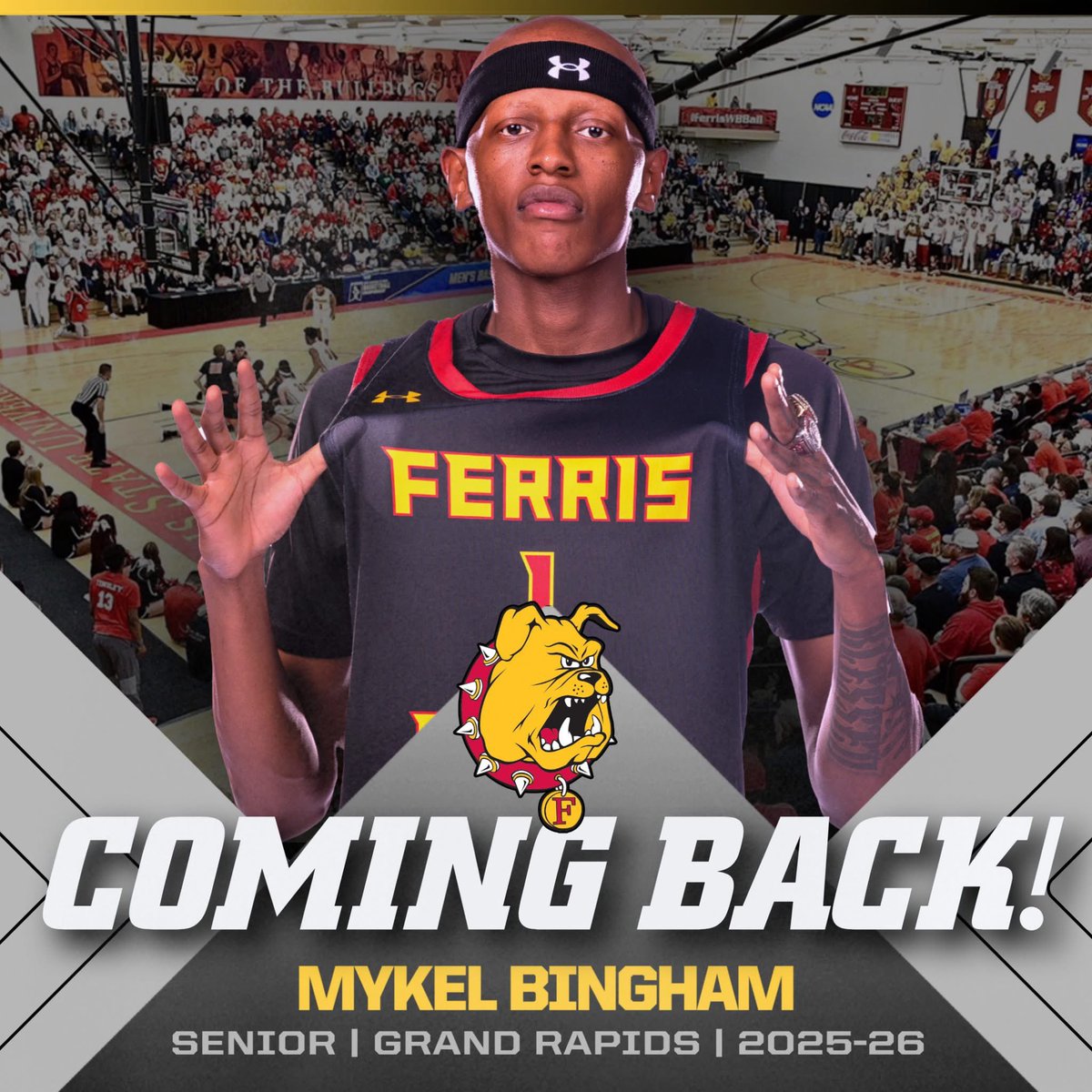 FerrisMBBALL's tweet image. Excited to unveil our 2025-26 roster over the next few weeks! Starting today with a proven veteran, senior Mykel Bingham! Welcome back Kel! @Mykelbingham7 @BPietrack